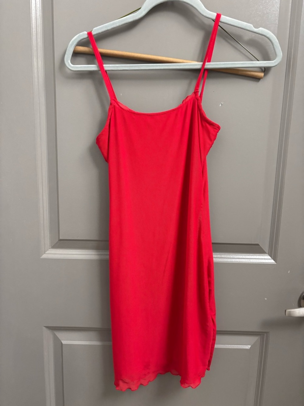 H&M Red Spaghetti-Strap Slip Dress